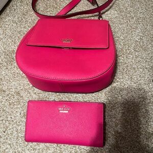 Kate Spade Fuchsia Crossbody Bag and Wallet